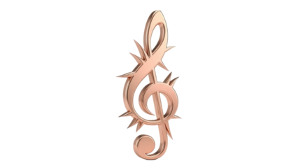 Isolated treble clef with spikes adds a musical yet dangerous theme, perfect for edgy designs