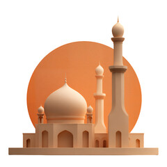 mosque on ramadan isolated at transparent background