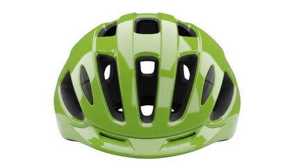 Isolated light green cycling helmet for road biking and mountain biking safety gear outdoors