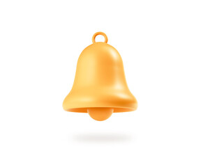 Golden Bell Notification Icon Isolated