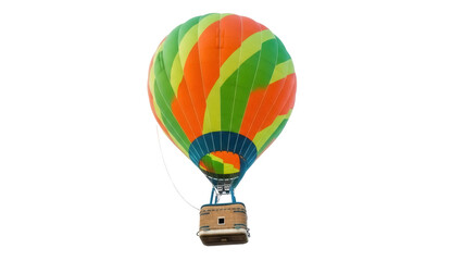 Isolated hot air balloon with orange and green stripes for travel promotion, tourism project © Julie