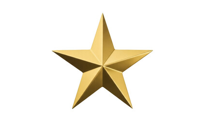 Obraz premium Isolated Gold Star Award Symbol, Five Point Emblem, Winner Prize, Achievement, Quality Mark, Rank Sign