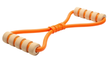 Isolated massage roller for the back, an orange stick with handles for the spine area relief