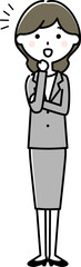 気付くスーツの女性
