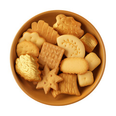 cookies on a plate on transparent background