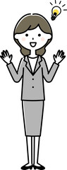 ひらめいたスーツの女
