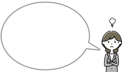 Obraz premium 怒っているスーツの女性 ふきだし