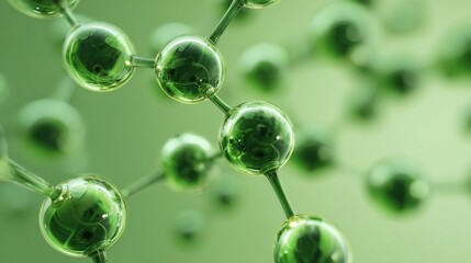 Abstract Green Molecular Structure Science Background