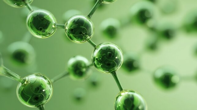 Abstract Green Molecular Structure Science Background - Powered by Adobe