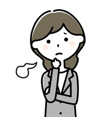 Obraz premium ため息をつくスーツの女性