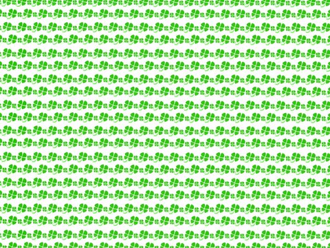 白バックに大小の四葉のクローバー模様が入った背景素材イラスト