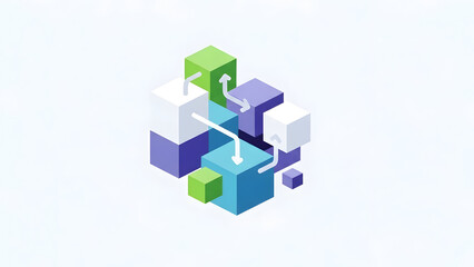 3D Blocks and Cubes Geometric Shapes.