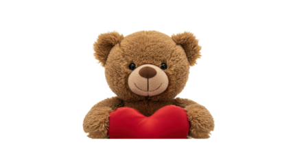 Teddy bear with red heart present