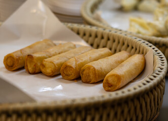 A basket of fried doughnuts