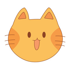 Cute cat face cartoon vector illustration graphic