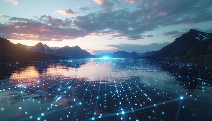 Abstract Network of Interconnected Data Flows Shaping the Future