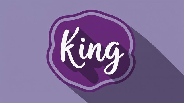 Purple King Badge Logo with Long Shadow.