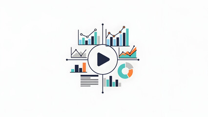 Fototapeta premium Multimedia Presentation with Graphs and Charts.