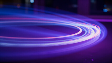 Fototapeta premium Neon Light Trail Landscape