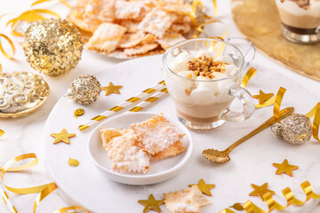 Cappuccino tiramisu dessert for new years eve, party or carnival