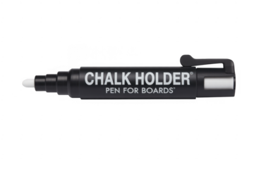 Black chalk holder pen isolated on a transparent background
