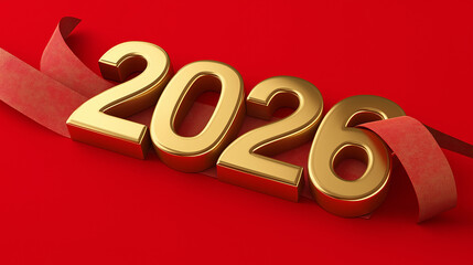 happy new year text sign gold letter design concept vector symbol font word golden 2026