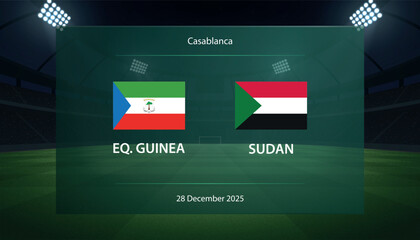 Equatorial Guinea vs Sudan, Football scoreboard broadcast graphic soccer © magr80