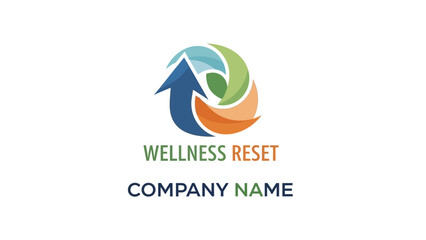 Wellness Reset Company Logo Design Template.