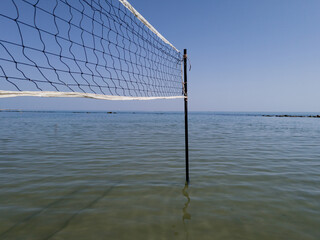 Volleyball net on adriatic sea