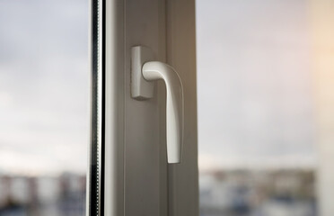 closed pvc window in room