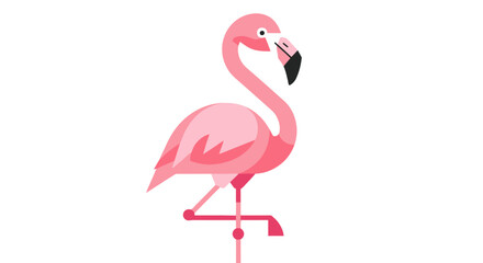 Fototapeta premium Aesthetic vector illustration of a flamingo bird in vibrant shades of pink and modern simplicity