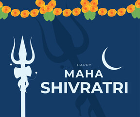 Maha Shivratri greeting banner. Vector illustration