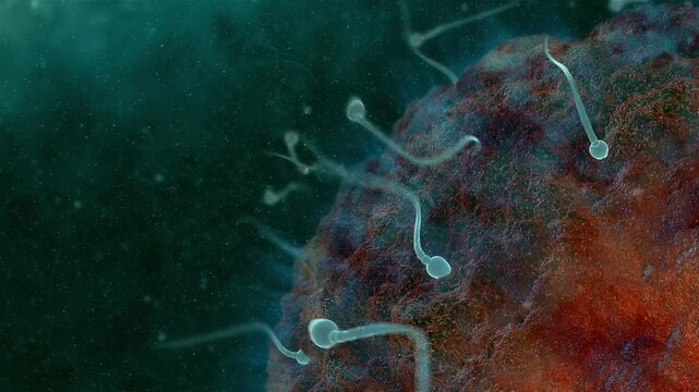 Human Fertilization Process with Sperm Cells