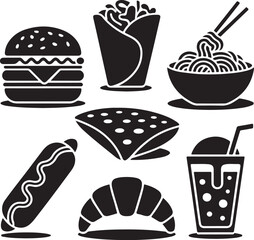 &ldquo;Uncommon Food Silhouette Collection &ndash; Minimalist Black & White Food Icons&rdquo;