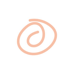 abstract design of a swirling peach-colored line on a black background minimalistic graphic art