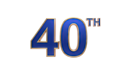 40th Anniversary Celebration Number on White Background
