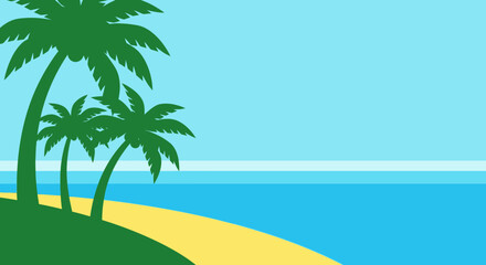 Tropical paradise vector background with palm trees perfect for summer promotions