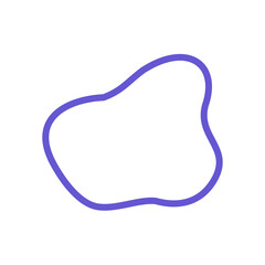 Abstract amorphous purple blob shape on a solid black background minimal design