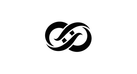 Elegant infinity symbol with intertwined curves and central connectors for everlasting concepts