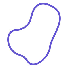 Abstract Organic Shape with Blue Outline on Black Background Minimalist Design