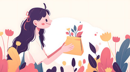 chibi person receiving microfinance support