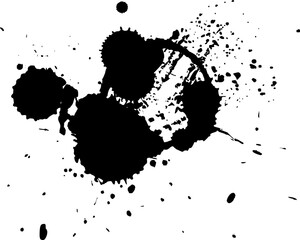 black brush ink dropped splatter splash artistic grunge graphic element