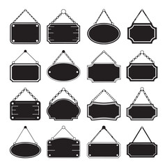 Set of black and white labels black vector 