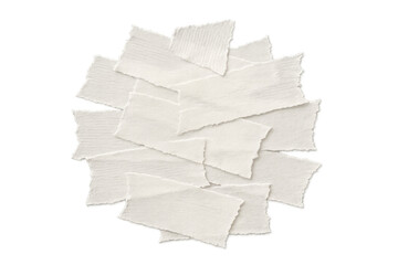 Obraz premium Torn paper scraps creating a textured collage element with rough edges on a transparent background