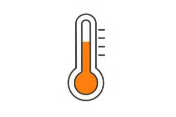 Thermometer showing rising temperature, measuring heat and weather conditions, climate change concept with transparent background