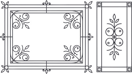 Big set Template of Decorative vintage frames,borders rectangular shape. Big set of decorative vintage rectangular frames and borders, elegant ornamental corner designs, classic Victorian and Art .