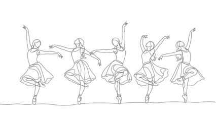 line drawing of two ballet dancers © Azizi