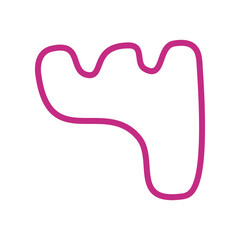 Abstract Pink Curve Shape on Black Background Minimalist Graphic Design