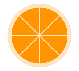 Orange Slice Circle Flat Vector Illustration