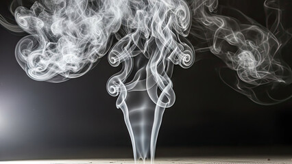 Smoke rising from incense sticks on dark background